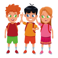 childhood cute school students cartoon
