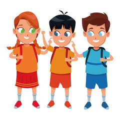 childhood cute school students cartoon