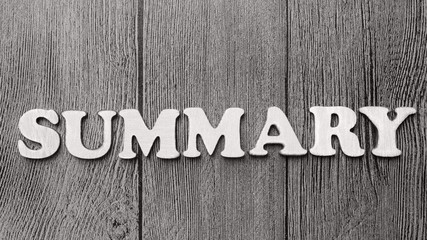 Fototapeta premium Summary, Motivational Words Quotes Concept