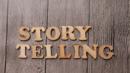 Fototapeta premium Storytelling, Motivational Words Quotes Concept
