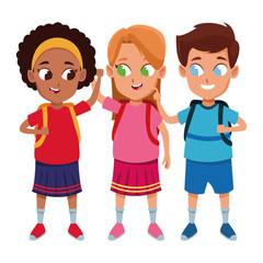 childhood cute school students cartoon