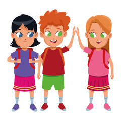 childhood cute school students cartoon