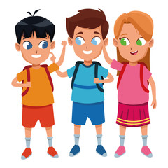 childhood cute school students cartoon