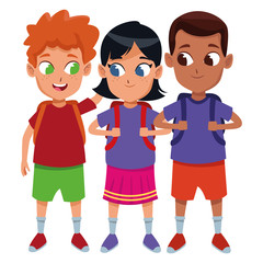 childhood cute school students cartoon