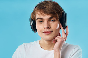 Fototapeta premium portrait of young man with headphones