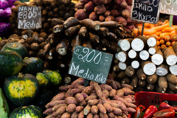Vegetable stall in market