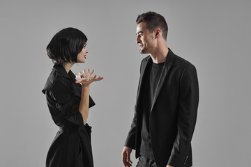 man and woman fighting