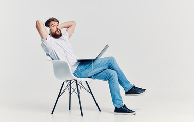 young woman sitting on a chair