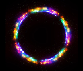 Vivid abstract background. Beautiful design of rotation frame.  .Mystical portal. Bright sphere lens. Rotating lines. Glow ring. .Magic neon ball. Led blurred swirl. Spiral glint lines.