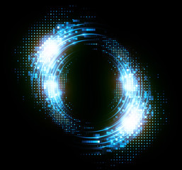 Vivid abstract background. Beautiful design of rotation frame.  .Mystical portal. Bright sphere lens. Rotating lines. Glow ring. .Magic neon ball. Led blurred swirl. Spiral glint lines.