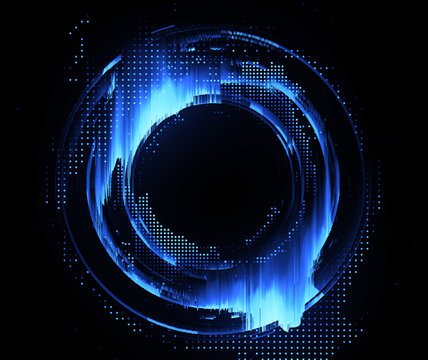 Vivid abstract background. Beautiful design of rotation frame.  .Mystical portal. Bright sphere lens. Rotating lines. Glow ring. .Magic neon ball. Led blurred swirl. Spiral glint lines.