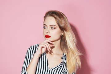 portrait of a young woman with perfect body and skin