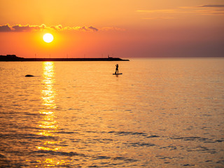 sub board sunset sea sun