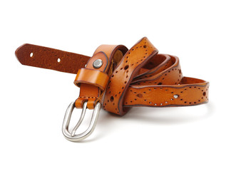 Leather Belt on white background