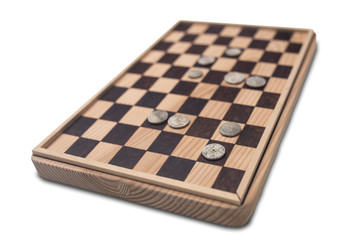 Ancient roman board game of Ludus latrunculorum, latrunculi, or latrones
