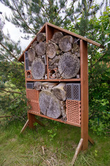 Insect hotel in garden