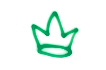 Graffiti crown sign sprayed on white isolated background © Vika92