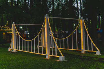 decorative element of the narrow gauge railway in an amusement park