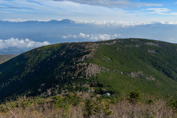 蓼科山から見た浅間山