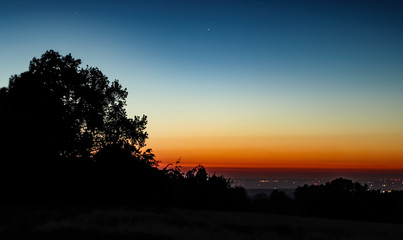 sunset in mountains