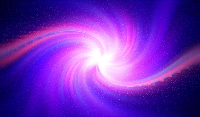 Colorful abstract radiant flash. Explosion hyper acceleration race .for speed in futuristic outer space. Star on dark background. .Magic explosion star with particles. Light effect.