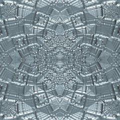 Abstract 3D fractal silvery background
