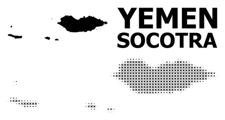 Vector Halftone Pattern and Solid Map of Socotra Archipelago