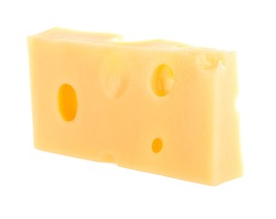 Piece of Cheese, Isolated on White