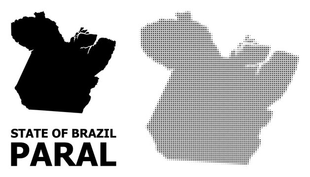 Vector Halftone Pattern and Solid Map of Paral State