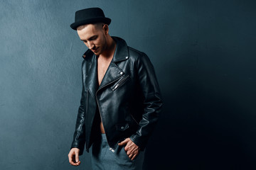 portrait of young man in black hat