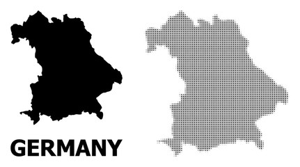 Fototapeta na wymiar Vector Halftone Pattern and Solid Map of Germany