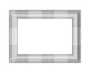 silver picture frame isolated on white background