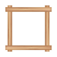wood frame isolated on white background