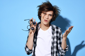 young man with bicycle