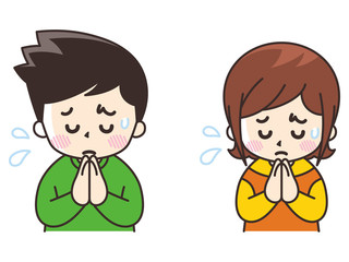 手を合わせてごめんなさい　若者