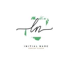L N LN Beauty vector initial logo, handwriting logo of initial signature, wedding, fashion, jewerly, boutique, floral and botanical with creative template for any company or business.