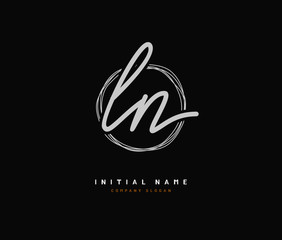 L N LN Beauty vector initial logo, handwriting logo of initial signature, wedding, fashion, jewerly, boutique, floral and botanical with creative template for any company or business.
