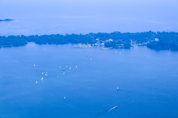 Top view of lake on CN Tower, Toronto