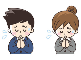 手を合わせてごめんなさい　ビジネスマン