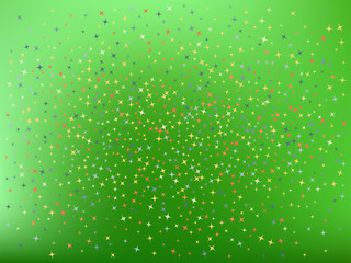 Lime color background. Stars confetti. 