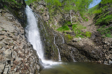 High Ugledar waterfall, Sakhalin island