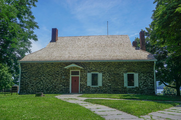 Fototapeta na wymiar Newburgh, New York: Hasbrouck House (1750), Washington's headquarters during the Revolutionary War, National Historic Landmark.