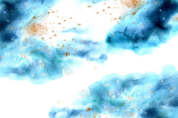 Obraz premium Abstract colorful watercolor background for graphic design, hand painted on paper