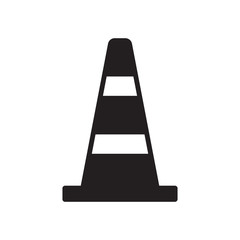 Traffic cone black vector icon