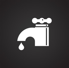 Faucet related icon on background for graphic and web design. Simple illustration. Internet concept symbol for website button or mobile app.