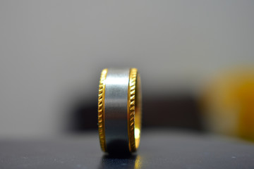 Two color ring Expensive luxury made of gold and white gold