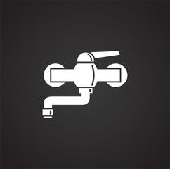 Faucet related icon on background for graphic and web design. Simple illustration. Internet concept symbol for website button or mobile app.