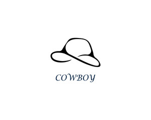 Cowboy hat logo template vector