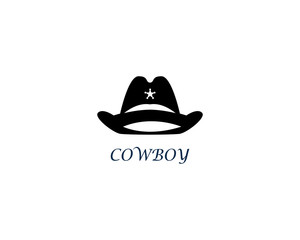 Cowboy hat logo template vector