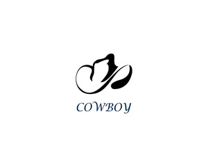 Cowboy hat logo template vector